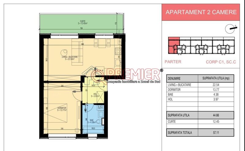 Popesti Leordeni - Primarie Apartament Nou cu gradina Bloc de Lux